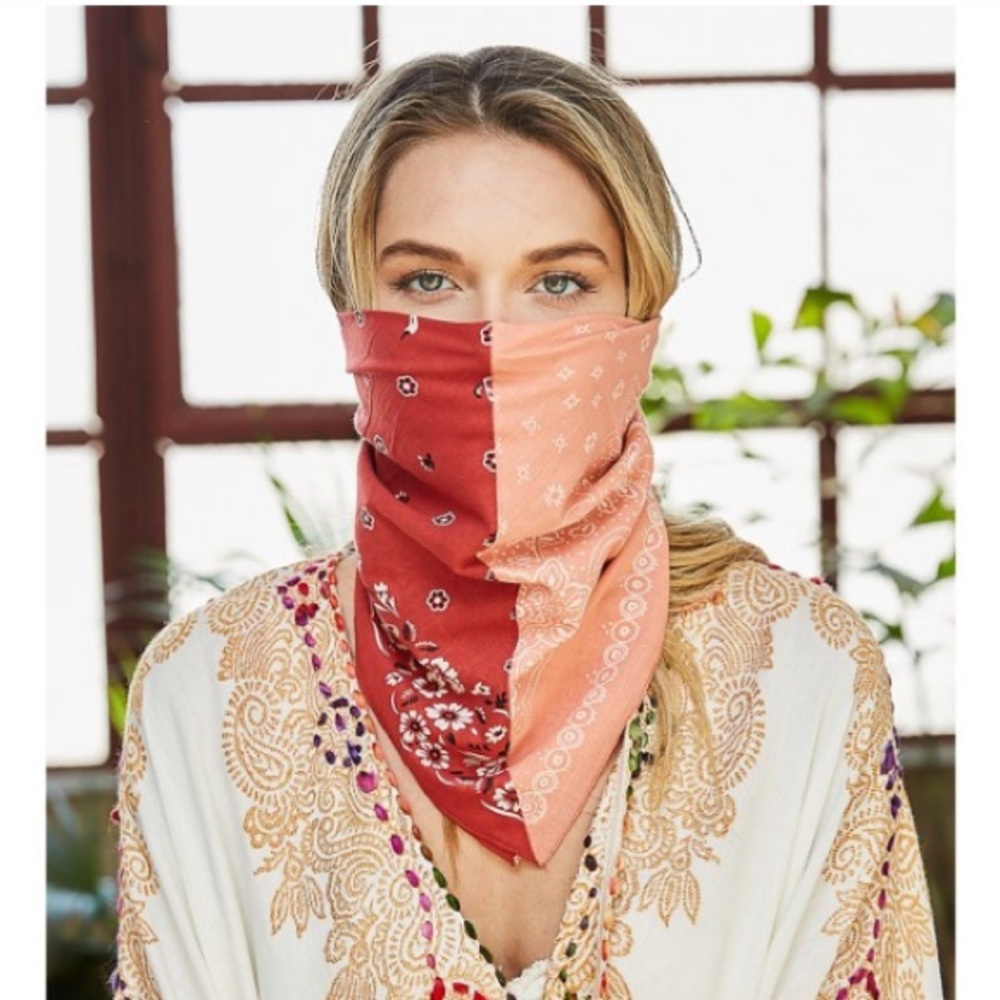 New Two Toned Bandana Face Mask